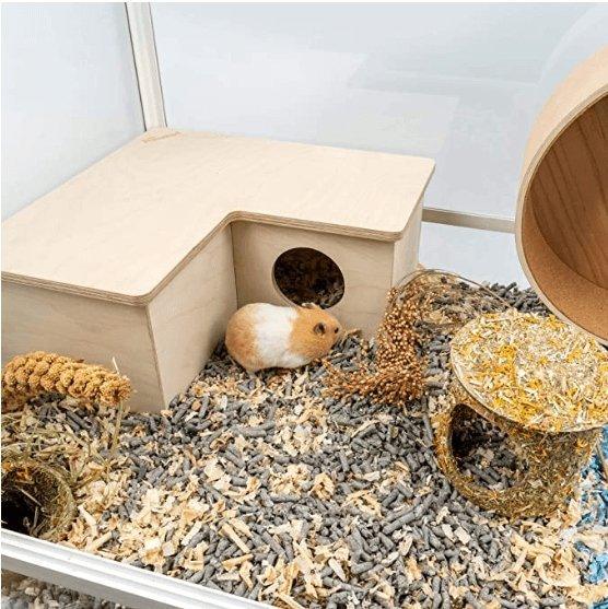 Multi-Chamber Wooden Hide House For Hamsters And Small Animals