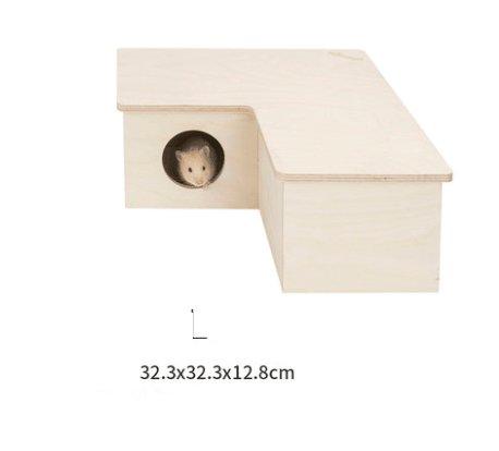 Multi-Chamber Wooden Hide House For Hamsters And Small Animals