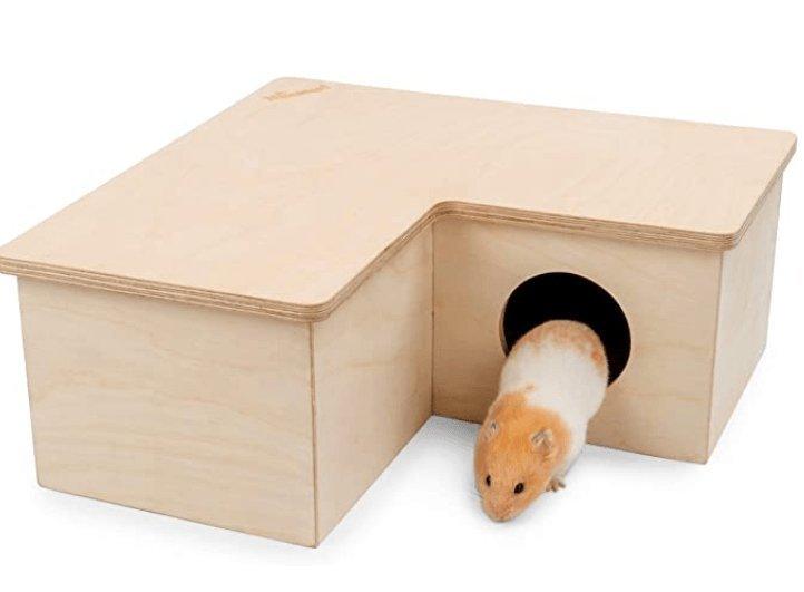 Multi-Chamber Wooden Hide House For Hamsters And Small Animals