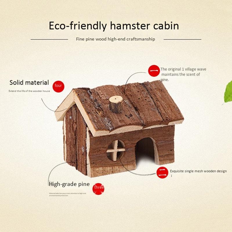 Natural Wooden Cottage Hide For Small Animals